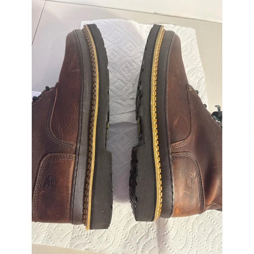 Georgia Giant Mens Brown Leather Work Boots Oil Resistant G6274 Size 16 medium